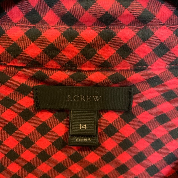 J.Crew checked flannel button down size 14 - Picture 3 of 6